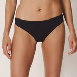 Front view of Marie Jo Tom Rio Brief in Charcoal from The Foundation, showcasing lightweight fit and smooth seamless waistband.
