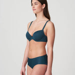 Model wearing Tom Mini Padded Plunge Bra in Empire Green, demonstrating flattering fit for all skin tones