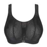 PrimaDonna The Game Sports Bra Black – flat lay front view highlighting technical fit and structured design.