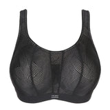PrimaDonna The Game Sports Bra Black – flat lay front view highlighting technical fit and structured design.