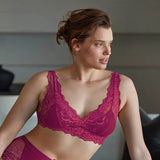 Greta Bralette with Lace Fuchsia