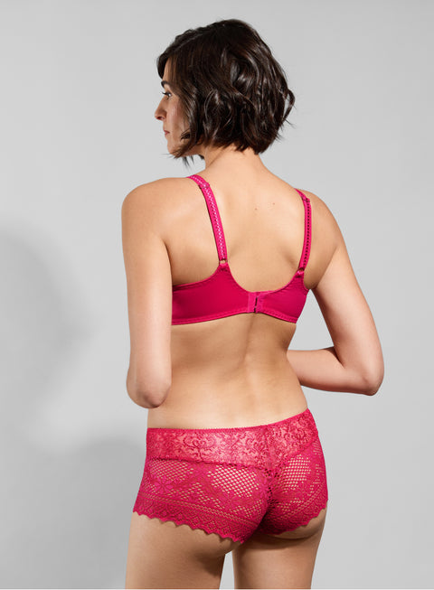 Empreinte cassiopee full cup seamless bra lipstick pink back view