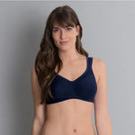 Studio shot of Anita Jana Support Bra Schwarz Black on model, highlighting high coverage cups and wide straps, available at The Foundation.