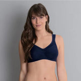 Studio shot of Anita Jana Support Bra Schwarz Black on model, highlighting high coverage cups and wide straps, available at The Foundation.