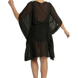 Limitless Mesh Scoop Kaftan - Black