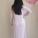 Bella Lace Modal Long Sleeve Nightdress Lotus Pink