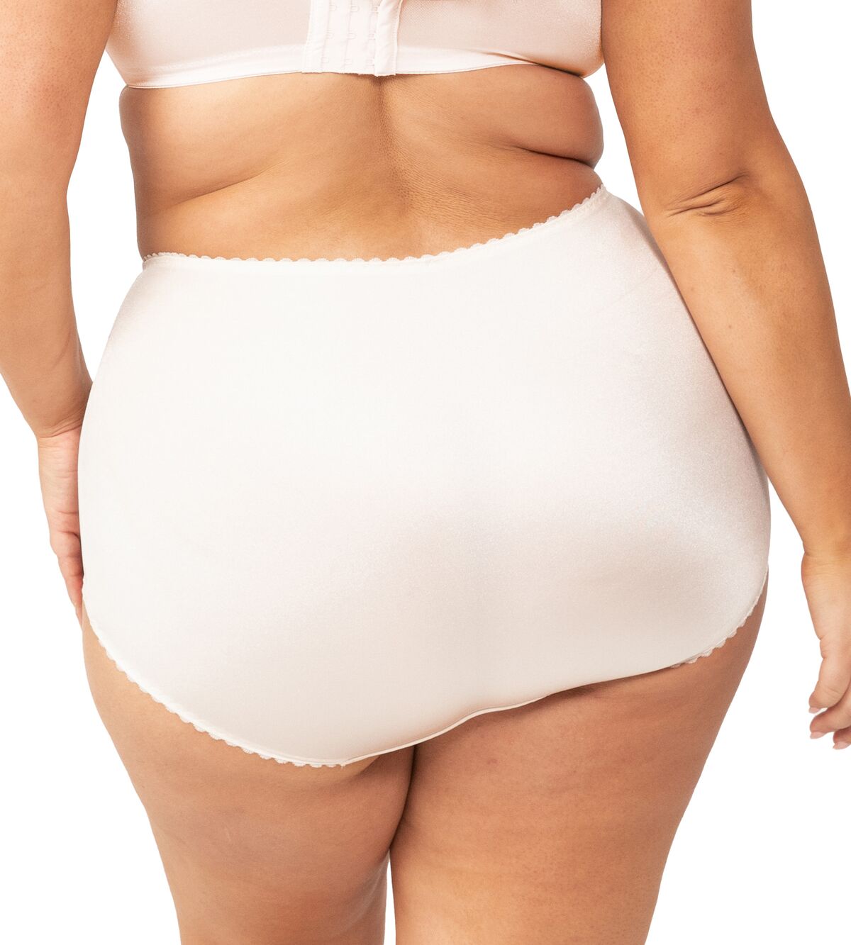 back view of the Something Else Tum-E-Lace Full Brief Fresh Powder by Triumph, highlighting smooth fit and lace trim.