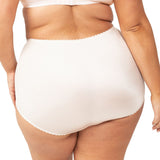 back view of the Something Else Tum-E-Lace Full Brief Fresh Powder by Triumph, highlighting smooth fit and lace trim.
