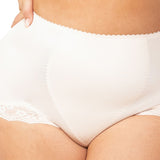 Close-up back view of Triumph’s Something Else Tum-E-Lace Full Brief in Fresh Powder, showing supportive and seamless design.