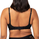 Back view of Gorgeous Mama Maternity Bra in black showing standard straight strap placement.