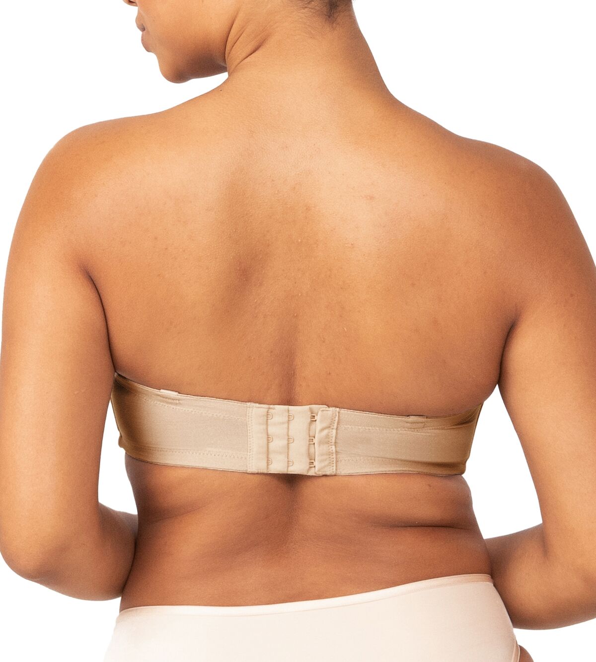 Back view of Triumph’s strapless nude bra with convertible straps, designed for versatility—shop The Foundation collection.