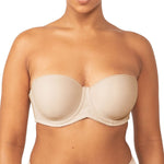 Front view of Triumph’s Beautiful Silhouette WDP Strapless Bra in nude, available at The Foundation—designed for invisible everyday wear.
