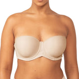 Front view of Triumph’s Beautiful Silhouette WDP Strapless Bra in nude, available at The Foundation—designed for invisible everyday wear.