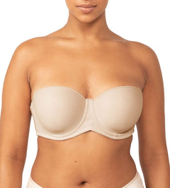 Front view of Triumph’s Beautiful Silhouette WDP Strapless Bra in nude, available at The Foundation—designed for invisible everyday wear.