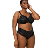 Full body shot of model in Ladyform Soft WX Bra Black, highlighting comfortable fit and adjustable straps