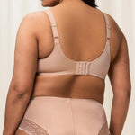 “Back view of the Triumph Ladyform Soft WX Bra in Smooth Skin, featuring adjustable straps and smooth back support.