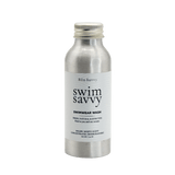 Swim Savvy 100ml laundry liquid in an aluminium bottle for delicate swimwear care and chlorine removal.