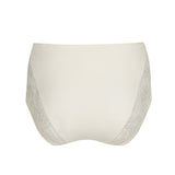 Back view Flat lay of Mohala Full Briefs Vintage Natural by Prima Donna seamless design and elegant lace front panels.