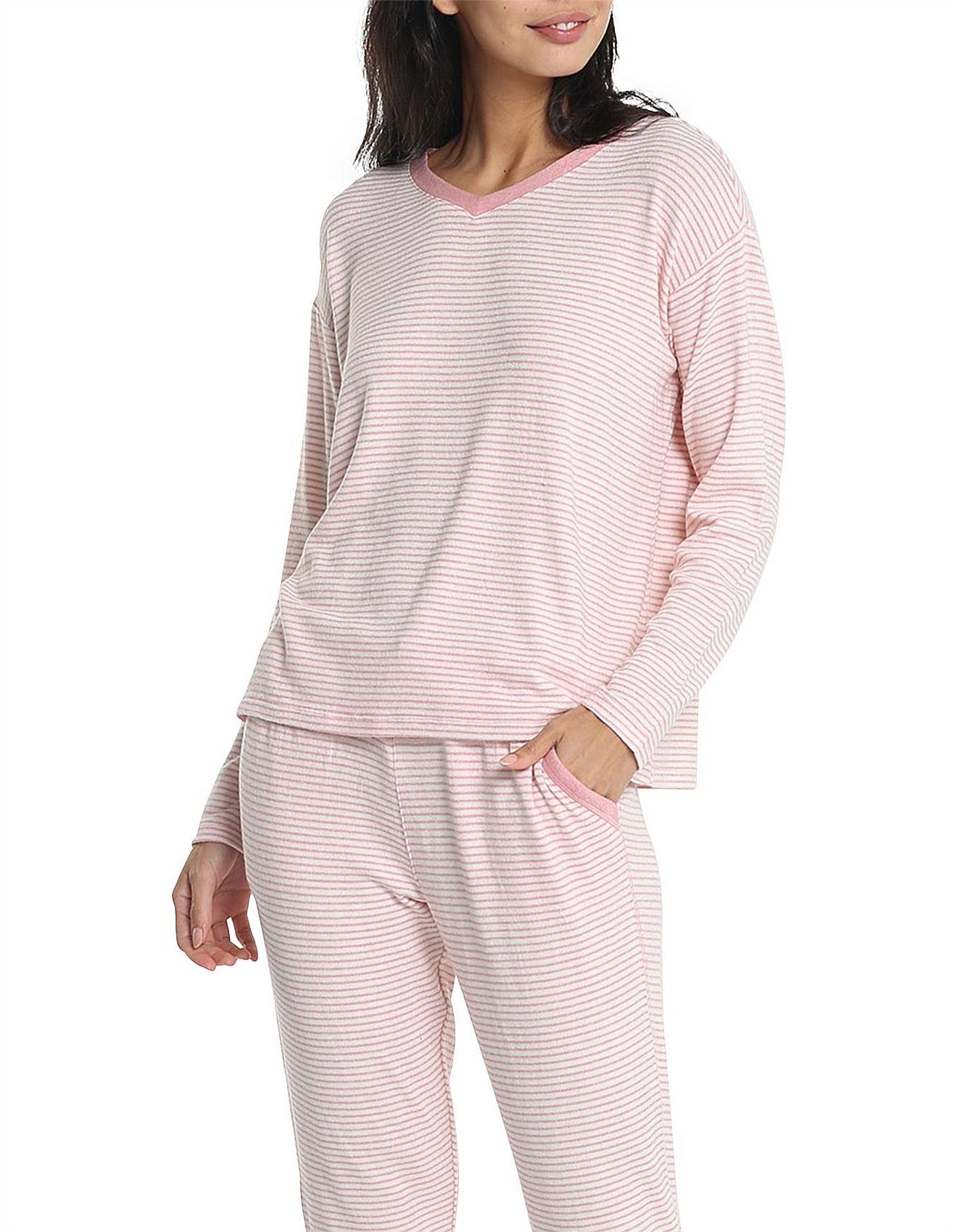 Side view showing movement and the relaxed drape of the Feather Soft jogger lounge set.