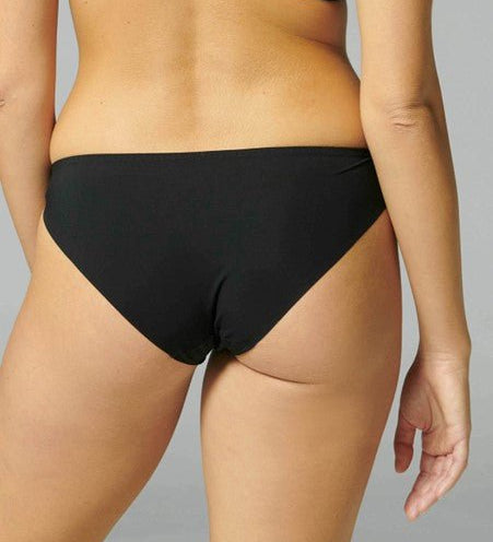 Back view of Reve Bikini Brief Black from The Foundation – smooth mesh panel with seamless edges for no-show wear under clothes.
