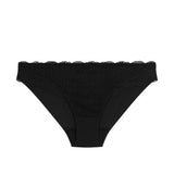 Flat lay of Reve Bikini Brief Black from The Foundation – elegant lace-front bikini with soft cotton gusset and modern finish.