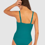 Back view of the Jungle Rococco D–E One Piece Swimsuit by Baku, featuring adjustable straps and smoothing fit, stocked at The Foundation.