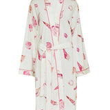 Shelly Printed Jersey Modal/Cotton Robe Cream