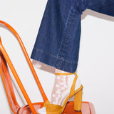 Transparent Daisy Flower Ankle Socks White