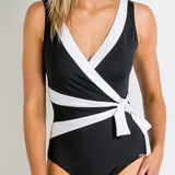 Heritage Classics Sash Surplice One Piece Black