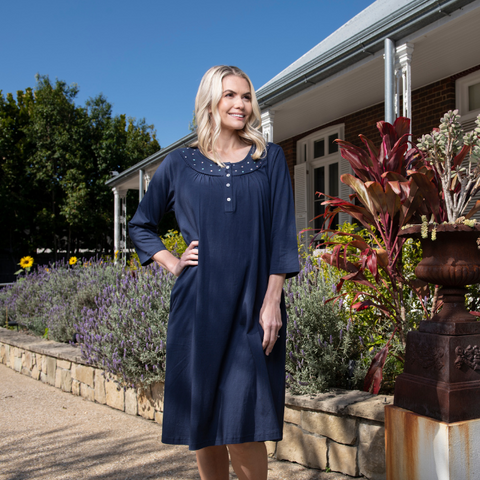 Alice Mid Nightie Navy