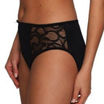 Side view of PrimaDonna Madison brief in Black with smooth finish and seamless full bottom coverage.