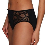 Side view of PrimaDonna Madison brief in Black with smooth finish and seamless full bottom coverage.
