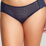 Panache Envy Navy Stretch Lace Brief – front view – The Foundation