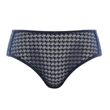Flat lay of Panache Envy Brief in navy – soft lace detail – The Foundation