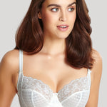 Front view of Panache Envy Full Cup Bra in ivory lace – The Foundation