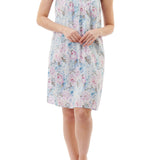 Jodi Short Chemise With Adjustable Straps Mint Floral