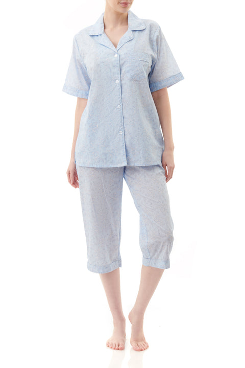 Vienna Short Sleeve Capri PJ Blue