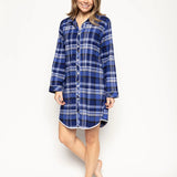 Riley Navy Checks Night Shirt