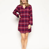 Clarissa Pink Checks Night Shirt