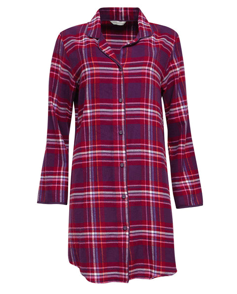 Clarissa Pink Checks Night Shirt