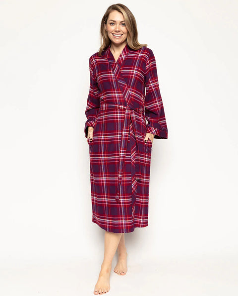 Clarissa Pink Checks Long Wrap