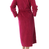 Dimple Fleece Mid Button Gown Rasberry