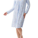 Lucy Modal Long Sleeve Short Nightie W/ Shelf Bra