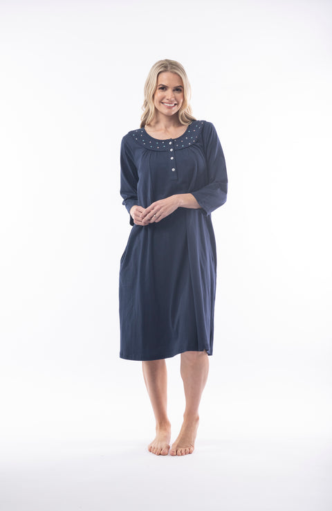 Alice Mid Nightie Navy