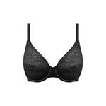 flat layer of black soft cup t-shirt bra with accent sheen detail – The Foundation