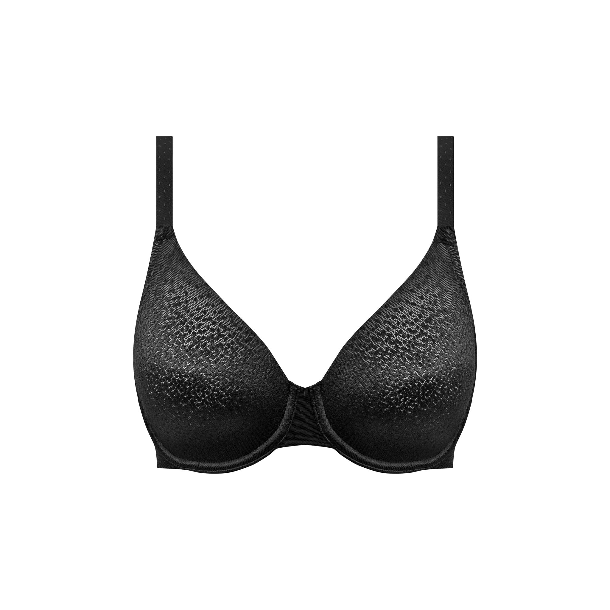 flat layer of black soft cup t-shirt bra with accent sheen detail – The Foundation