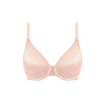 Flat lay of Rose Dust Back Appeal Bra – light pink dot jacquard t-shirt bra – The Foundation