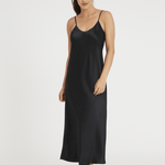 lotus kelly long chemise black silk nightdress