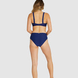 Back view of bikini top showing clip back and wide convertible straps for added support.
