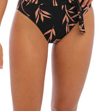 Luna Bay High Waist Bikini Brief Lacquered Black